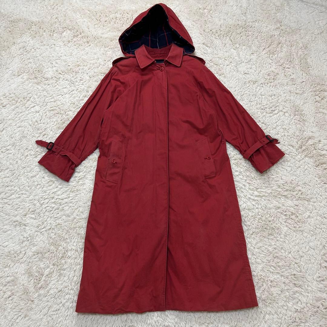 vintage バーバリーズ トレンチコート イギリス製 赤 ライナー ロング丈