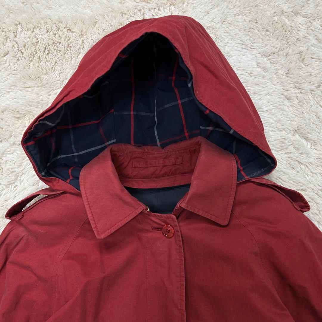 vintage バーバリーズ トレンチコート イギリス製 赤 ライナー ロング丈