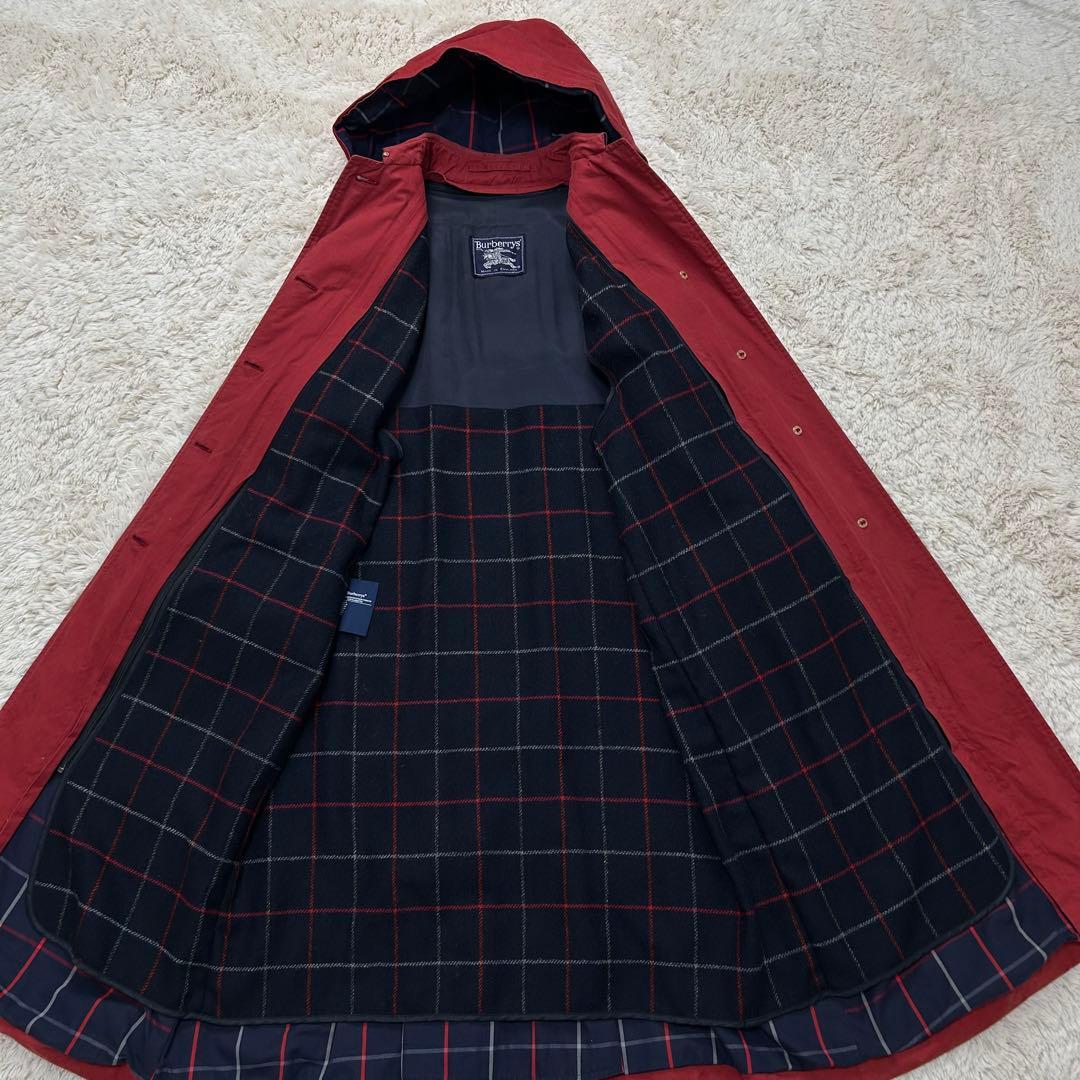 vintage バーバリーズ トレンチコート イギリス製 赤 ライナー ロング丈