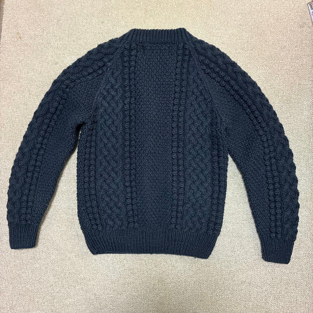 Inverallan ダークネイビー ケーブル編みカーディガン