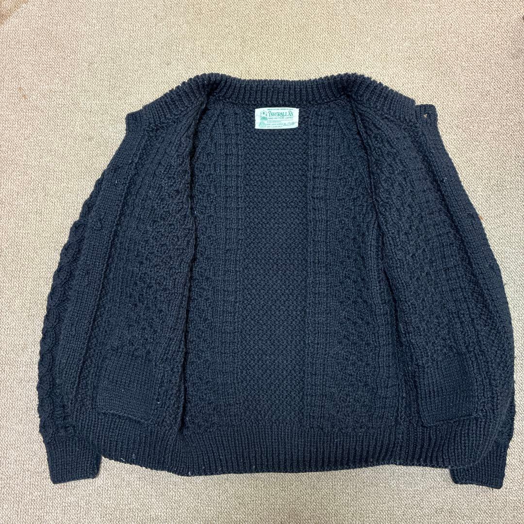 Inverallan ダークネイビー ケーブル編みカーディガン