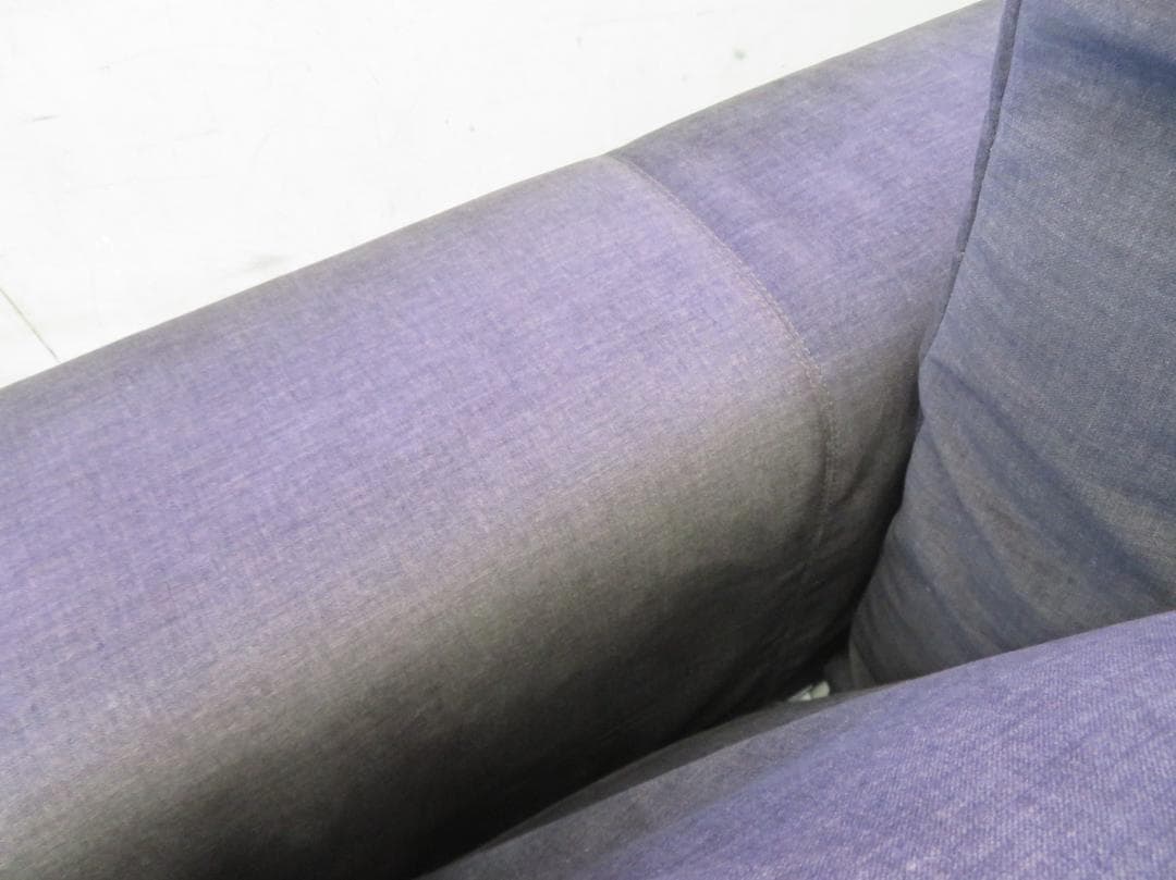 美品■カッシーナ■BOX■2人掛けワイドソファ■フェザー■ナス紺■69.6万円