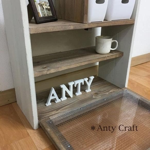 【サイズオーダー可】【引取可能】扉付きキッチン収納（収納ケース大1個＆小1個付）