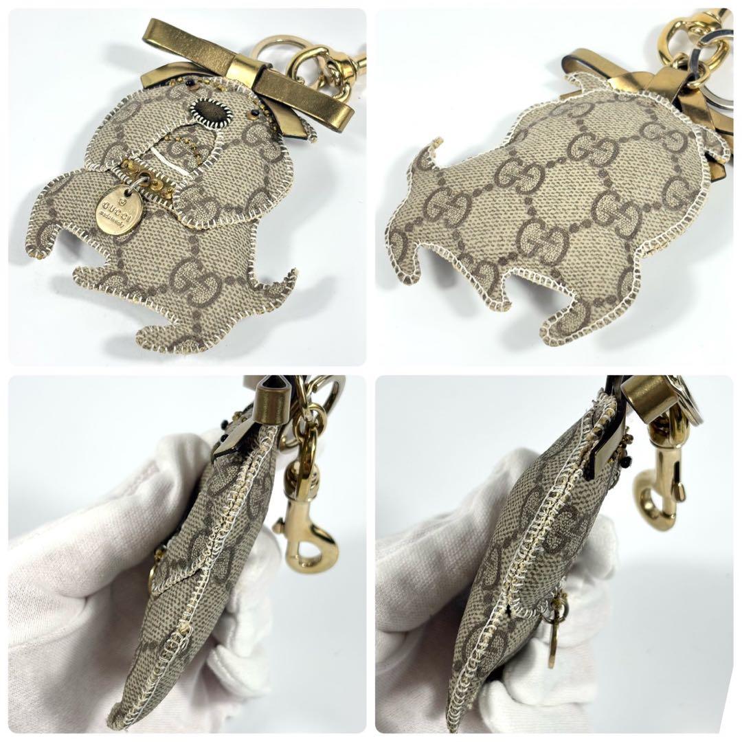 ✨希少✨グッチ 犬型 キーリング PVC GG ゴールド金具 ブルドッグ