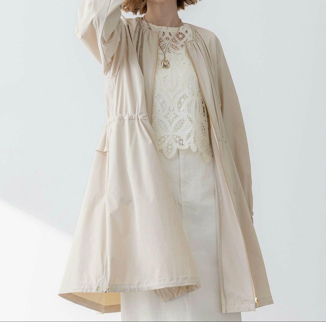 25SS【23区】撥水加工ナイロン2WAYストレッチロングアウター 44 13号