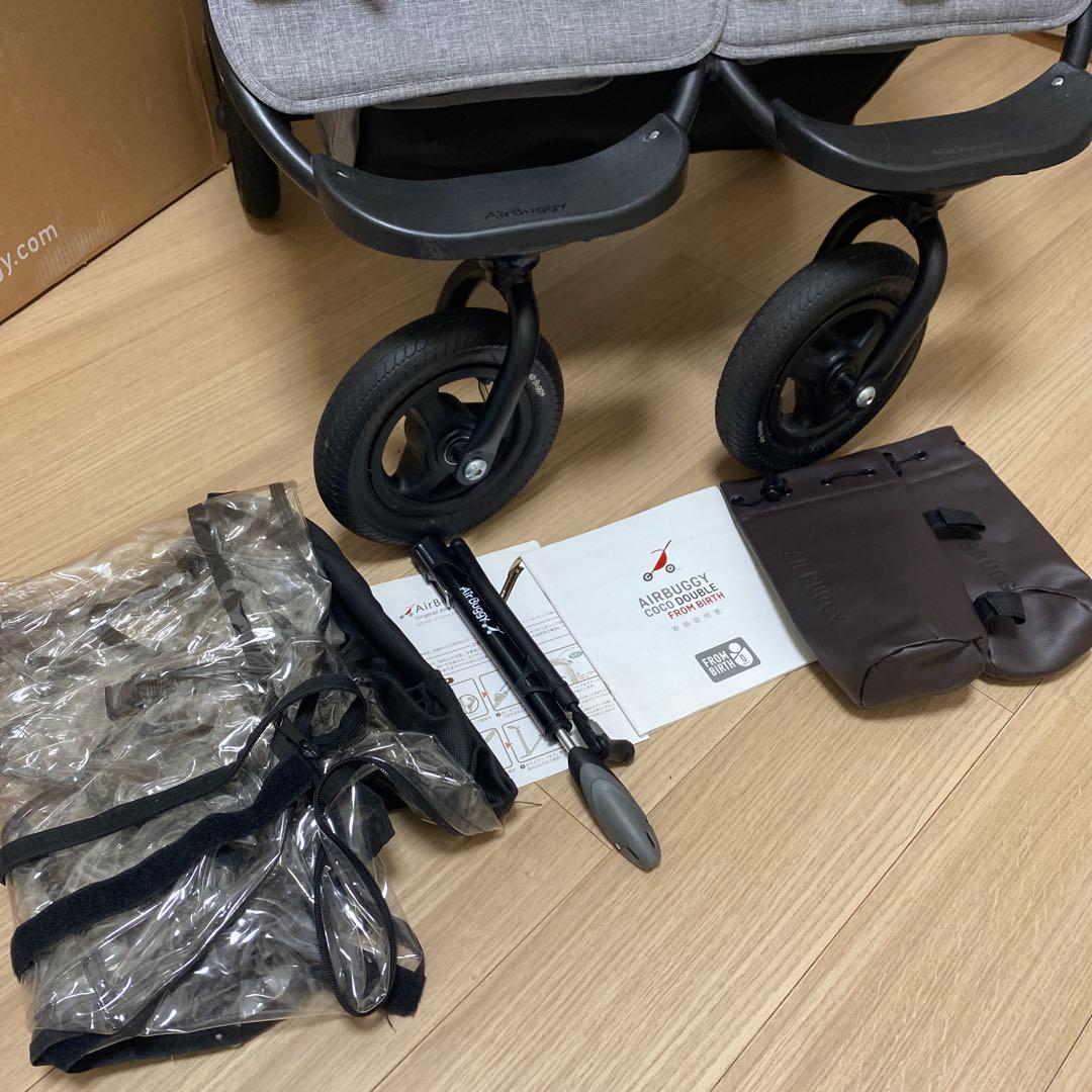【週末お値下げ】AIRBUGGY COCO DOUBLE ベビーカーグレー箱あり