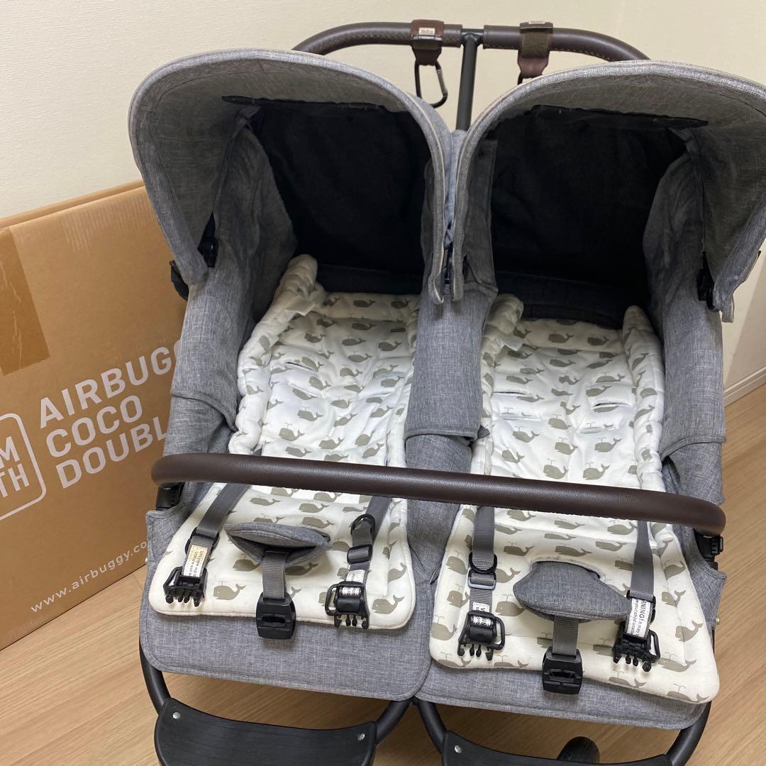 【週末お値下げ】AIRBUGGY COCO DOUBLE ベビーカーグレー箱あり