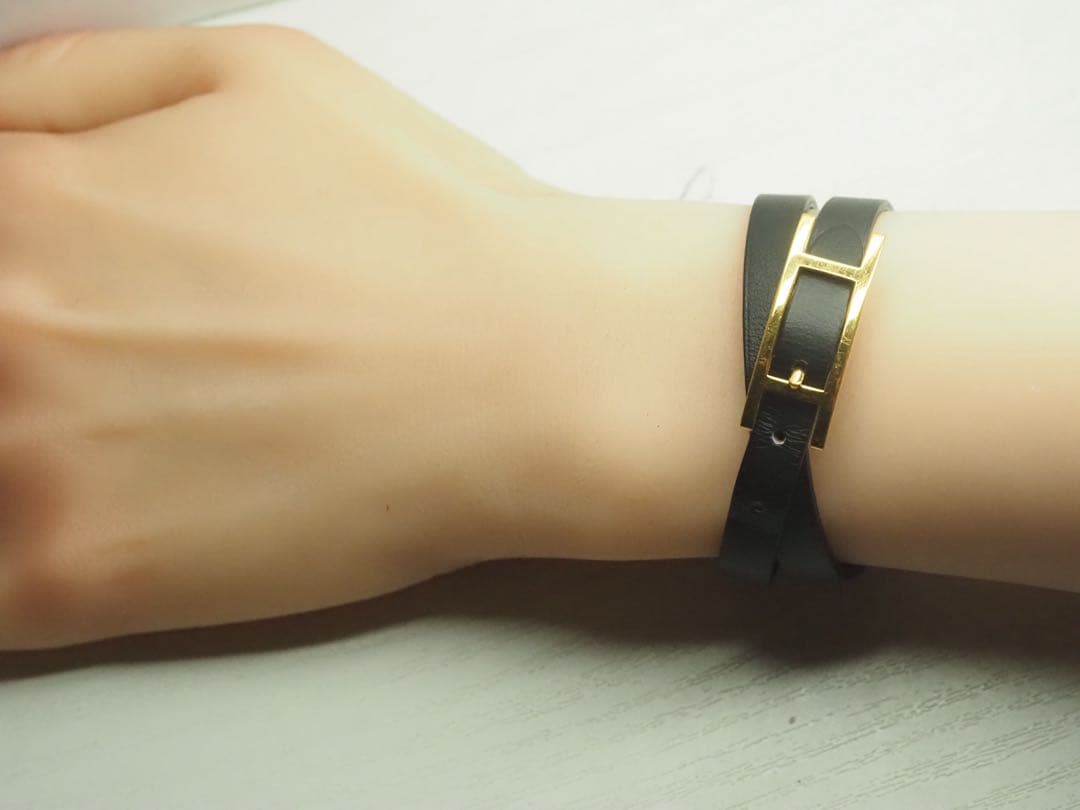 HERMES　エルメス　レザーブレスレット ビーアピ　ドゥブルトゥール