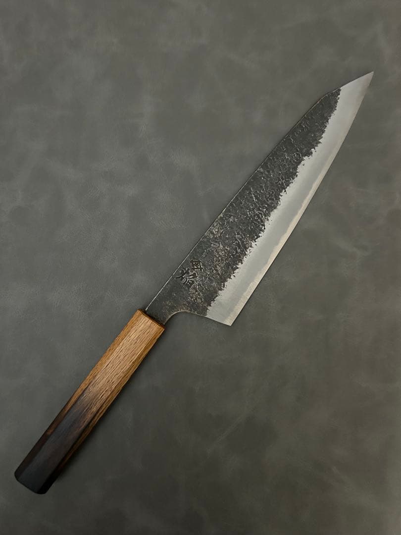 堺孝行 包丁 牛刀 牛刀包丁 焔 紅蓮 安来鋼青紙二号 八角柄 225mm ①