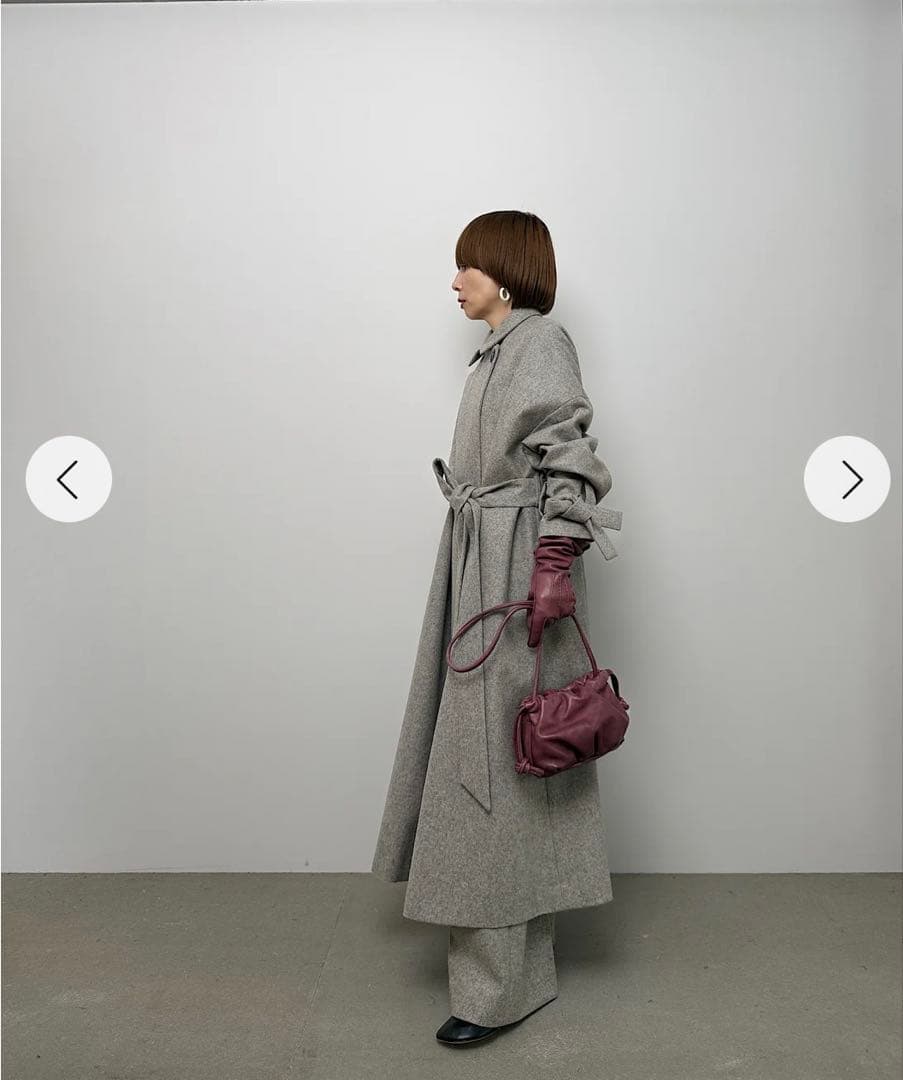 【新品】CHIEKO+ flannel wrap coat グレー36サイズ