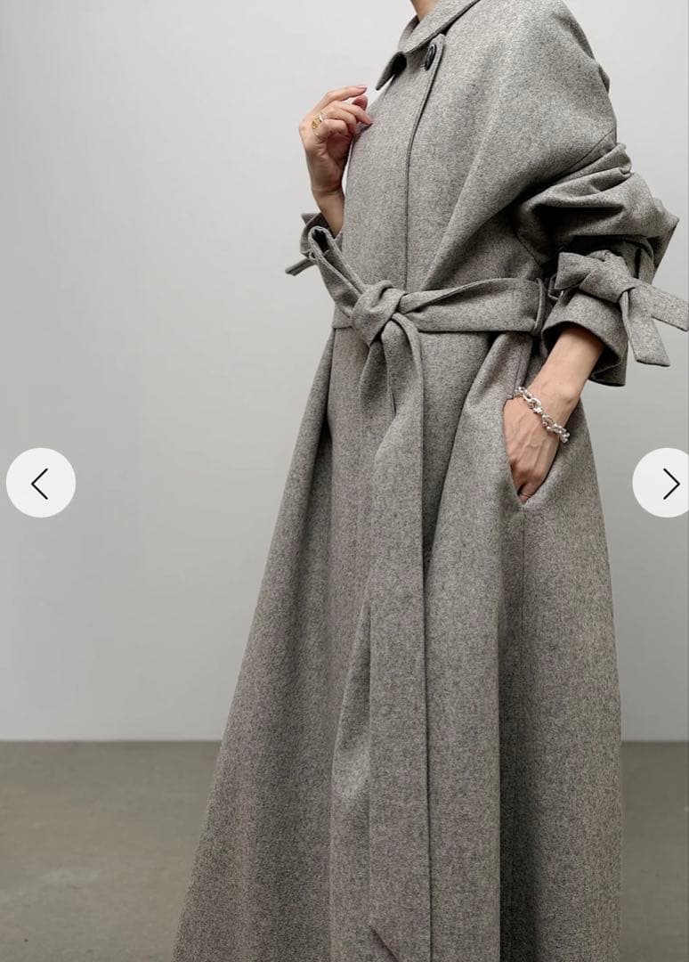 【新品】CHIEKO+ flannel wrap coat グレー36サイズ