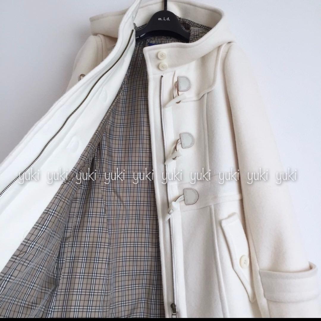 バーバリーブルーレーベル　 Burberry ダッフルコート　アイボリー
