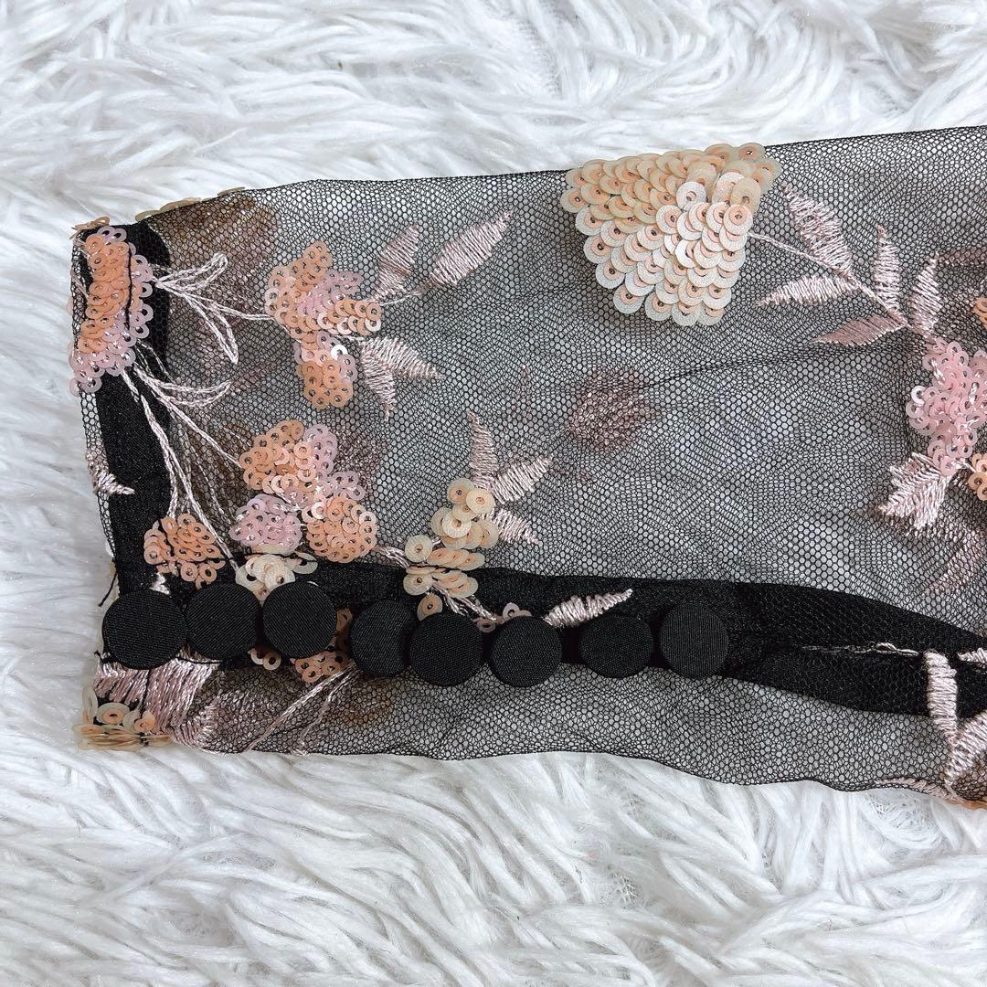 美品★self-portrait★ミッドナイトフローラルメッシュワンピースM相当