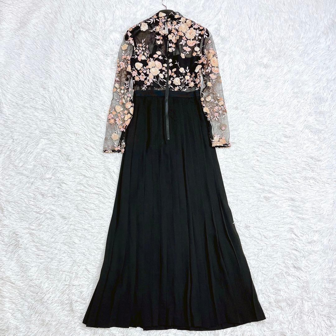 美品★self-portrait★ミッドナイトフローラルメッシュワンピースM相当