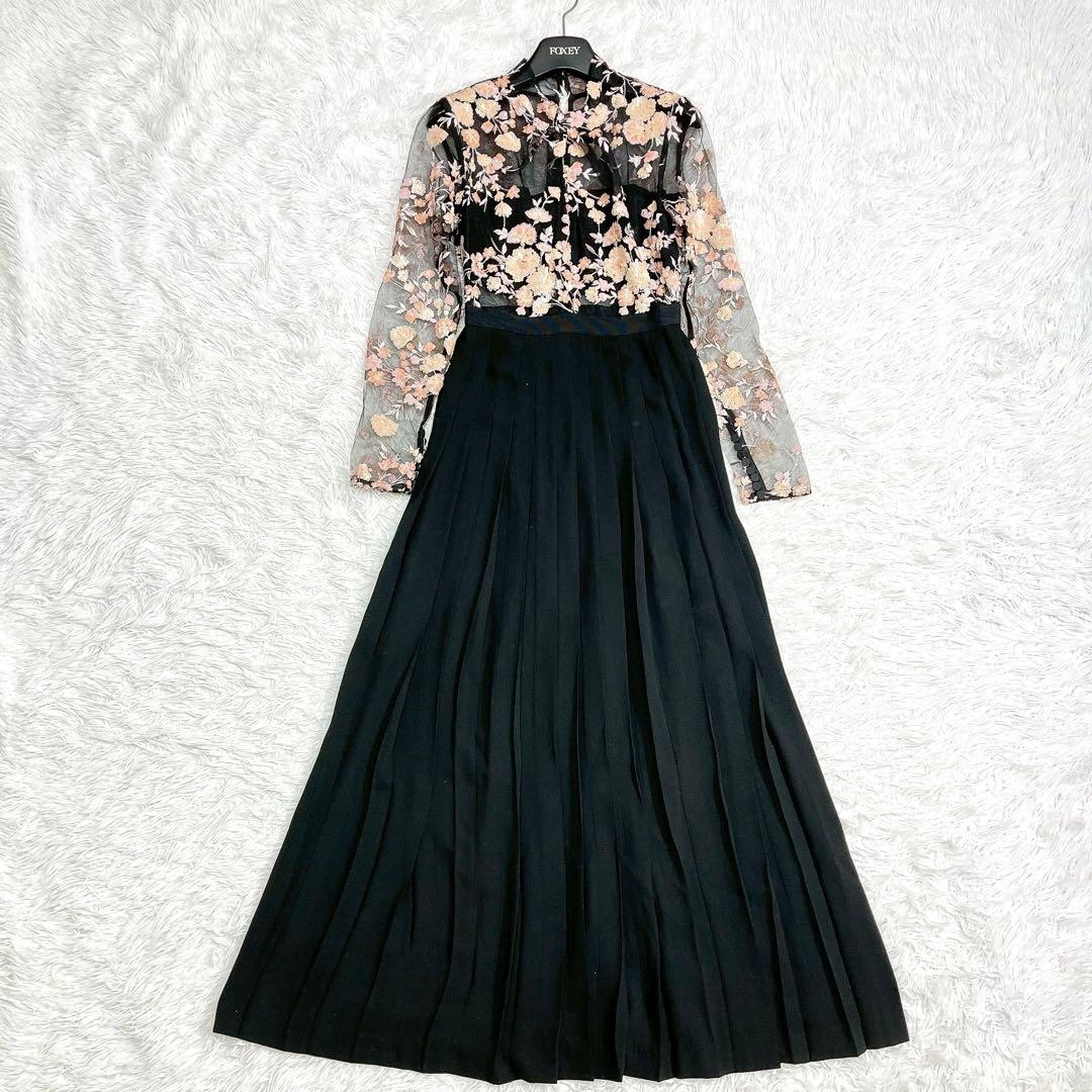 美品★self-portrait★ミッドナイトフローラルメッシュワンピースM相当