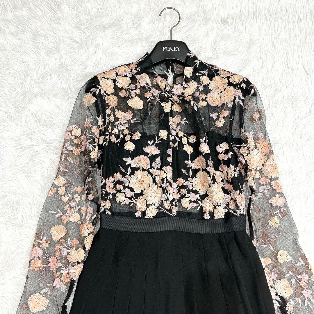 美品★self-portrait★ミッドナイトフローラルメッシュワンピースM相当