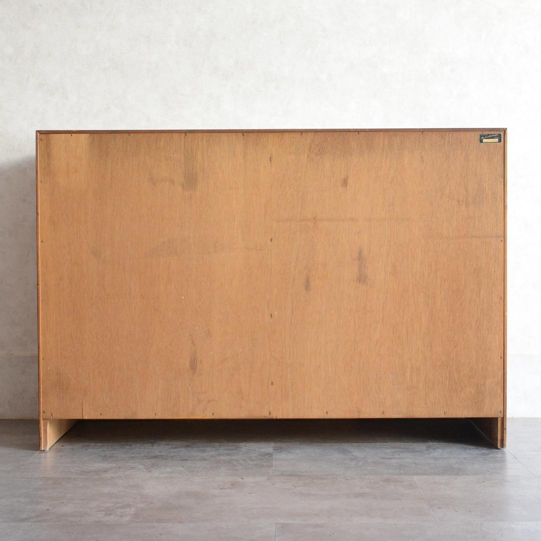 ヴィンテージ チーク ガラスキャビネット カップボード ディスプレイキャビネット