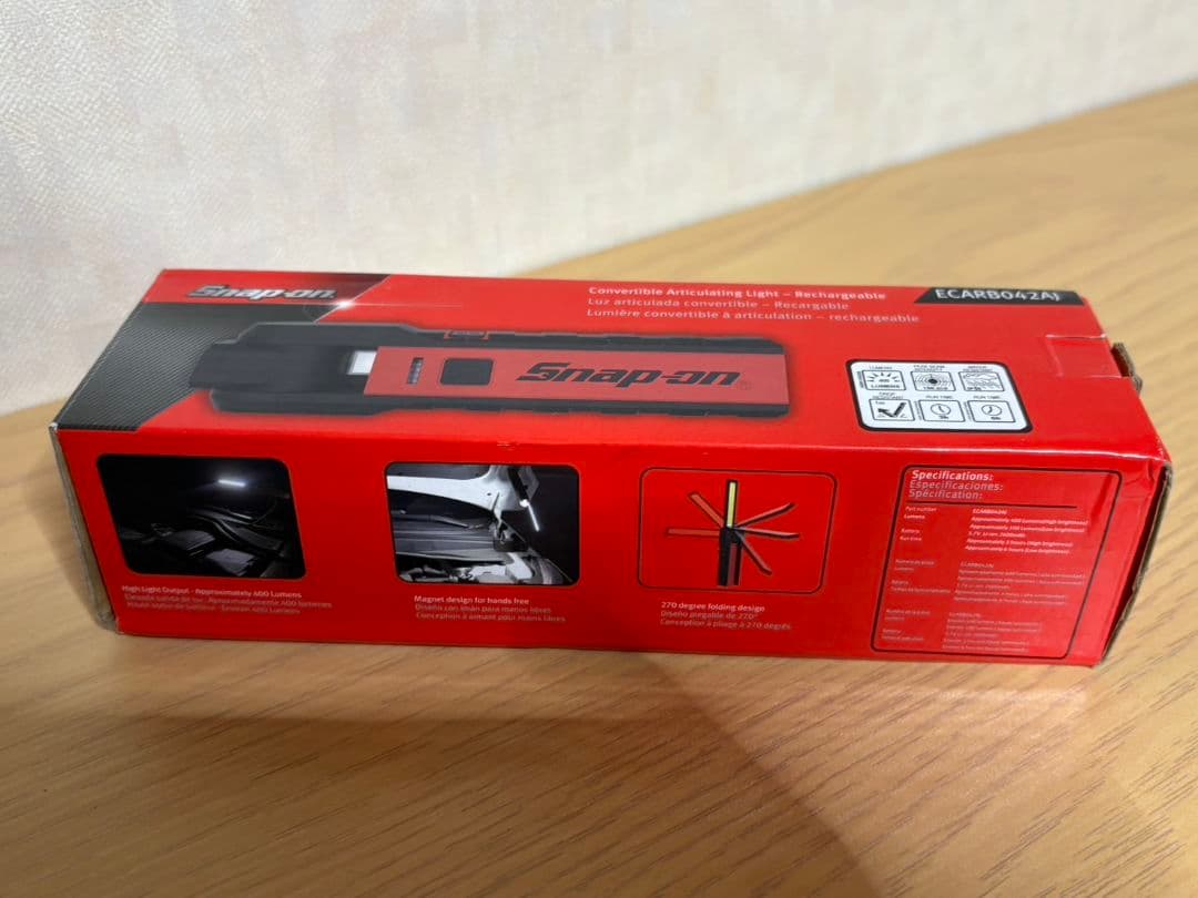 Snap-on LED懐中電灯 充電ケーブル付き