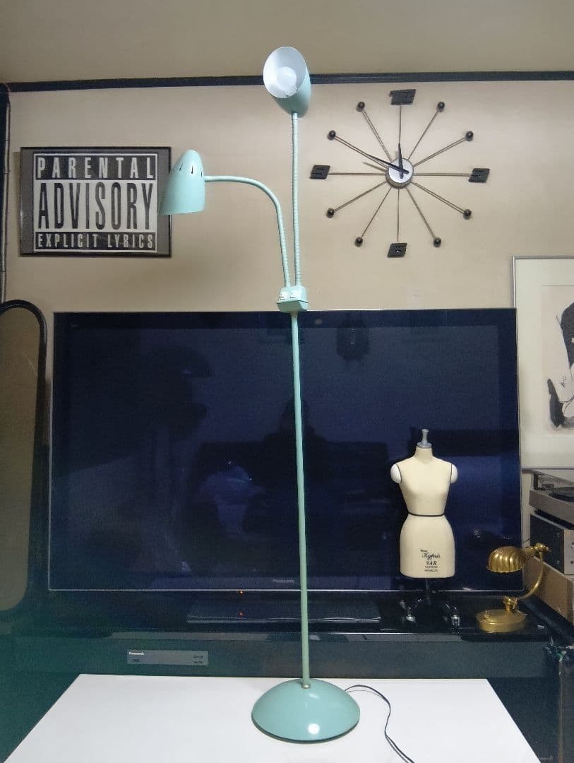 1980's　インダストリアル　ミッドセンチュリーモダン　ツイン　フロアランプ