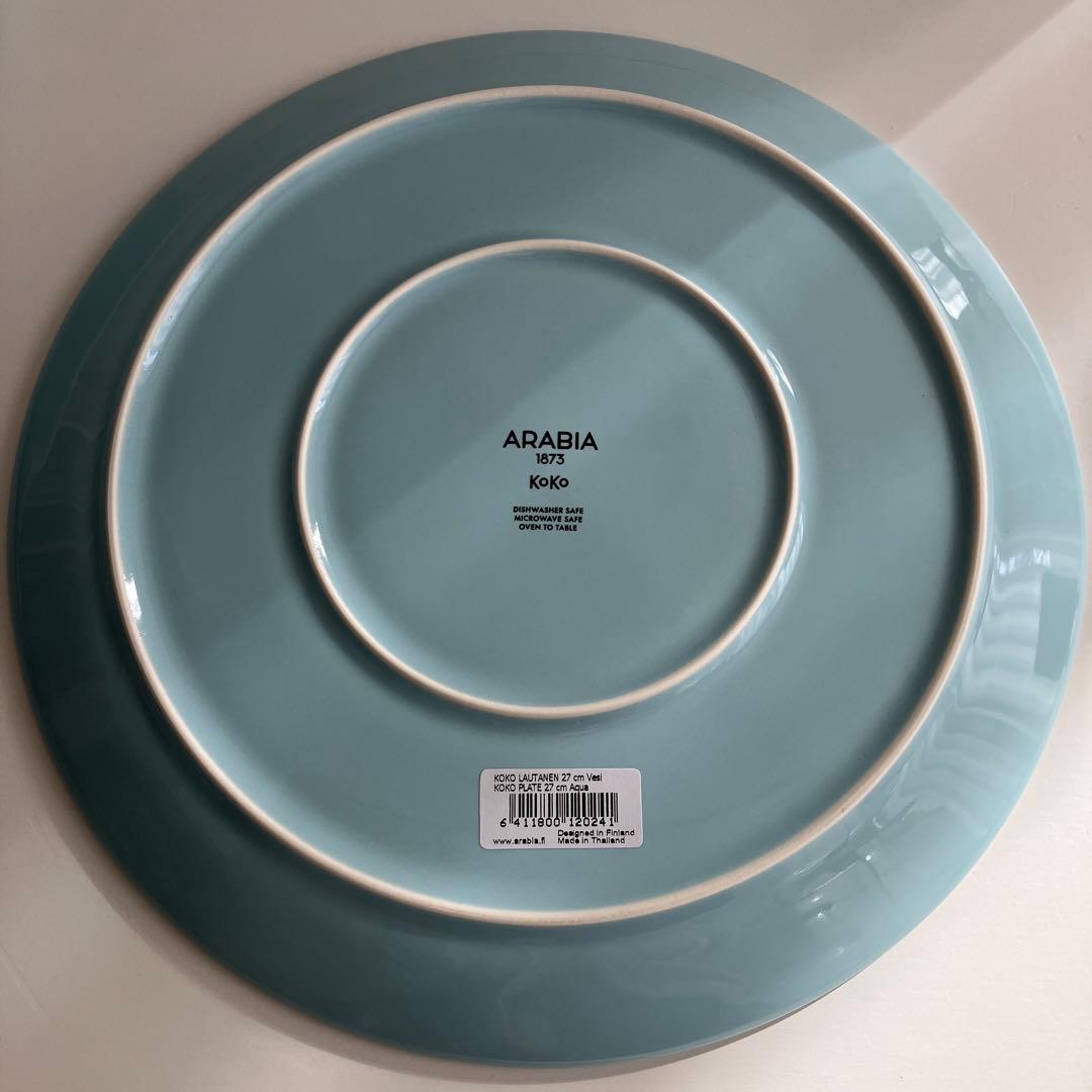 新品アラビアARABIA KOKO ココ　アクア　27cmプレート　５枚