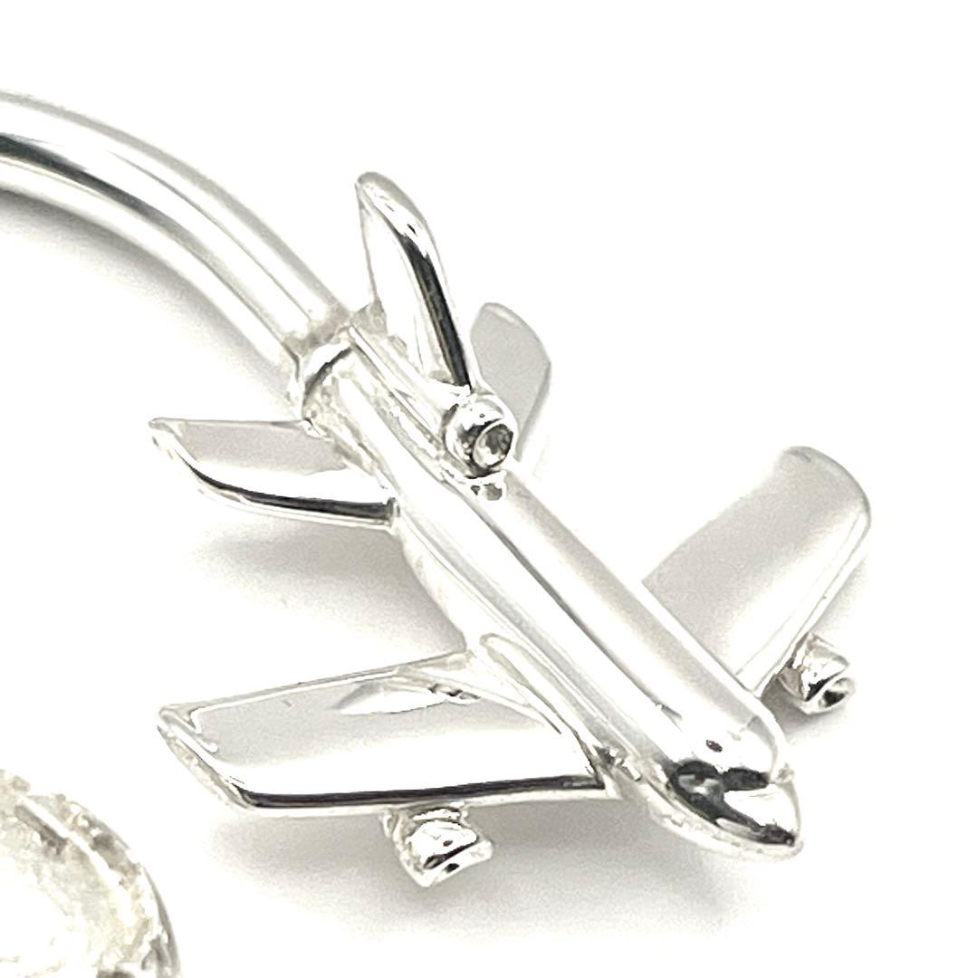 【美品】ティファニー 飛行機 地球儀モチーフ キーリング