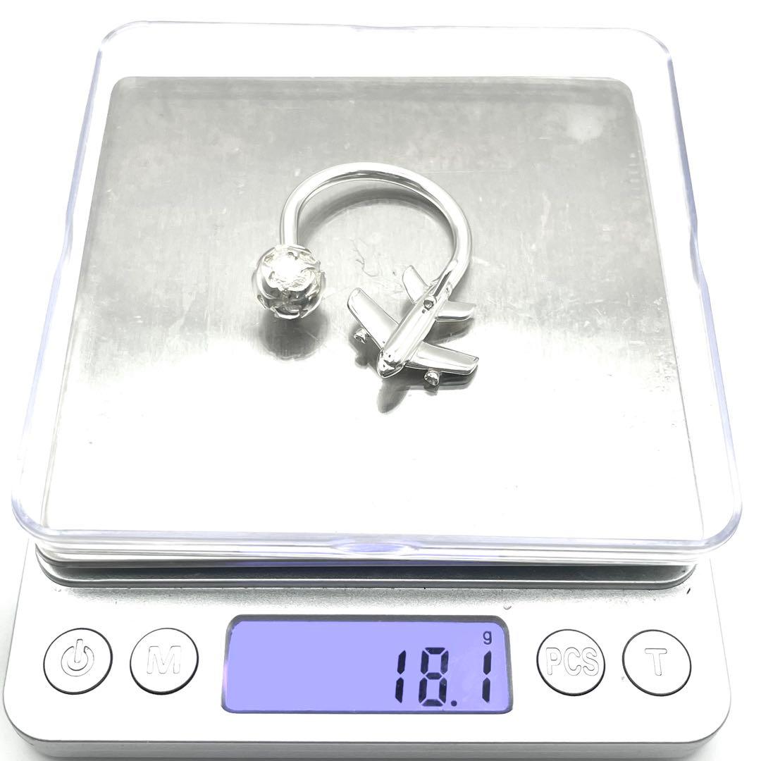 【美品】ティファニー 飛行機 地球儀モチーフ キーリング