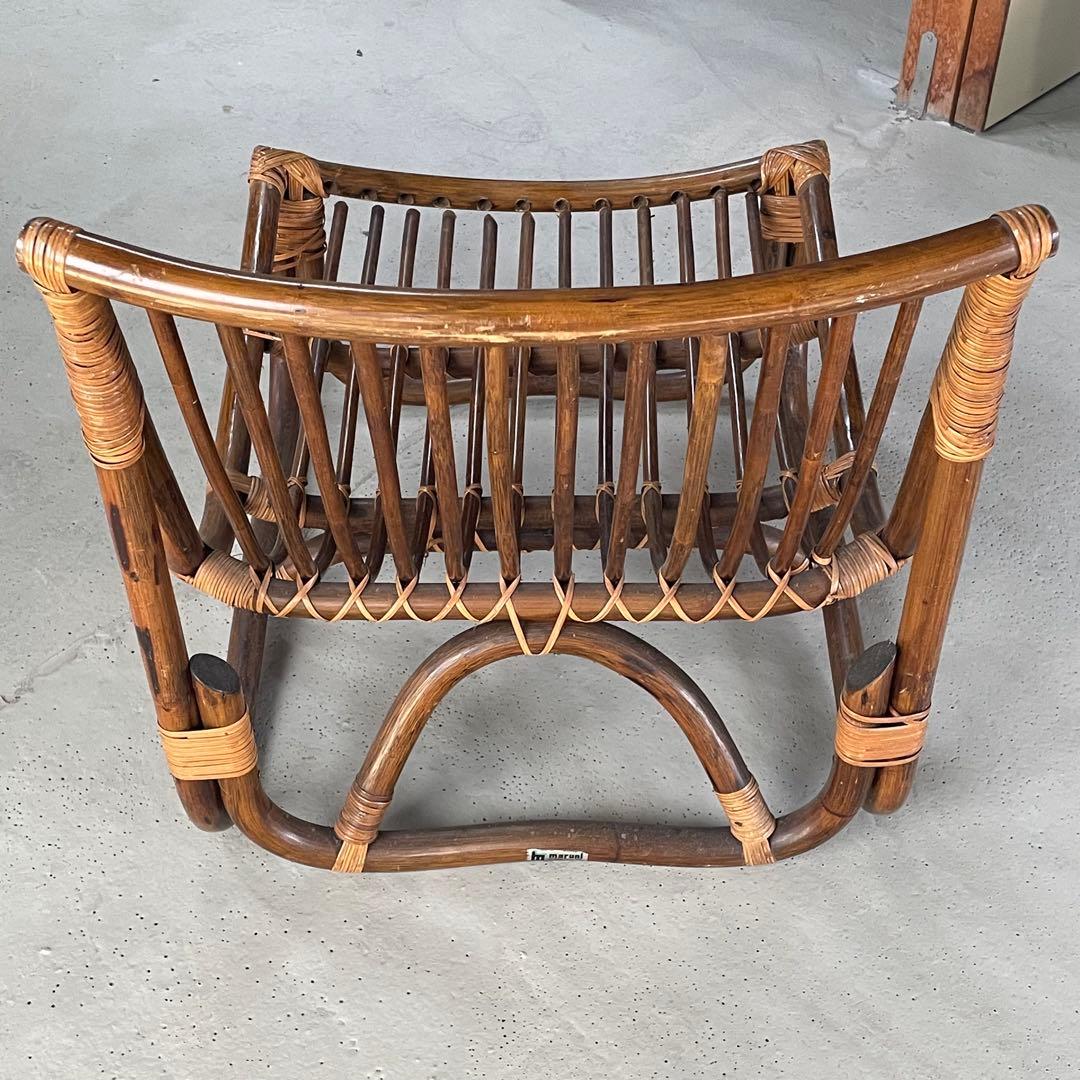 ② 【マルニ木工】ラタンチェア　籐　ヴィンテージ　レトロ　家具　２脚出品中！