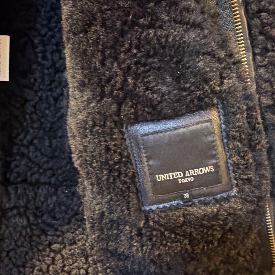 【美品】UNITED ARROWS ムートンライダースジャケット　38