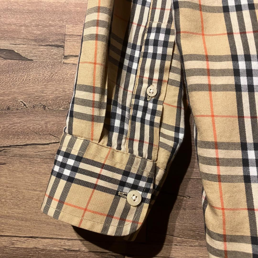 Burberrys　長袖/ボタンダウン/チェック/総柄/刺繍ホースロゴ　サイズL