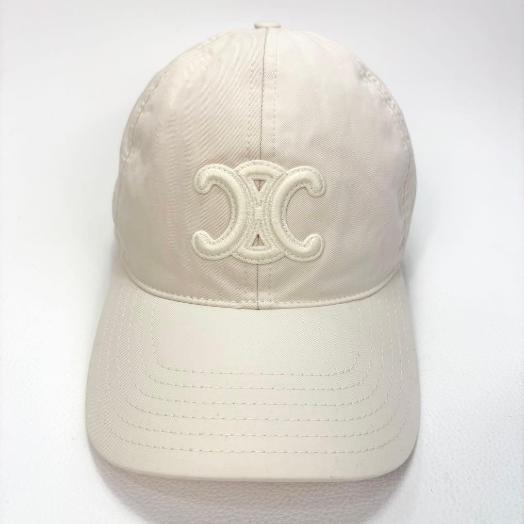 CELINE セリーヌ ベースボールキャップ トリオンフ 白