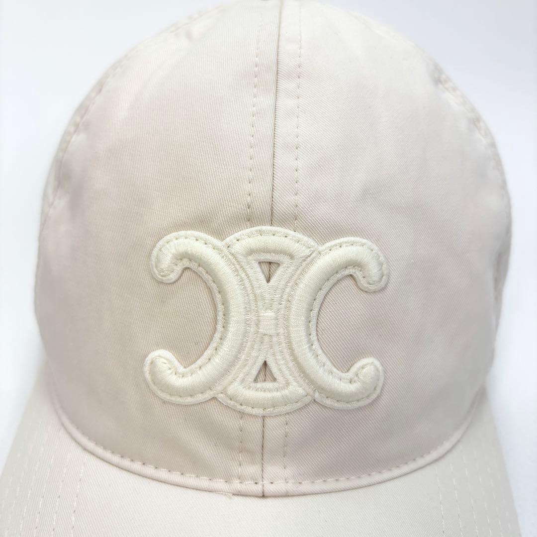 CELINE セリーヌ ベースボールキャップ トリオンフ 白