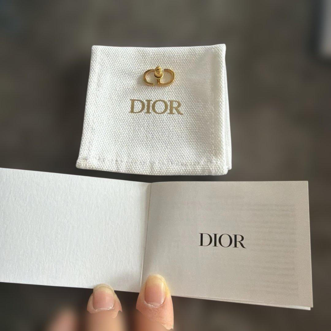 Dior ゴールドトーン ロゴスタッドピアス　片耳