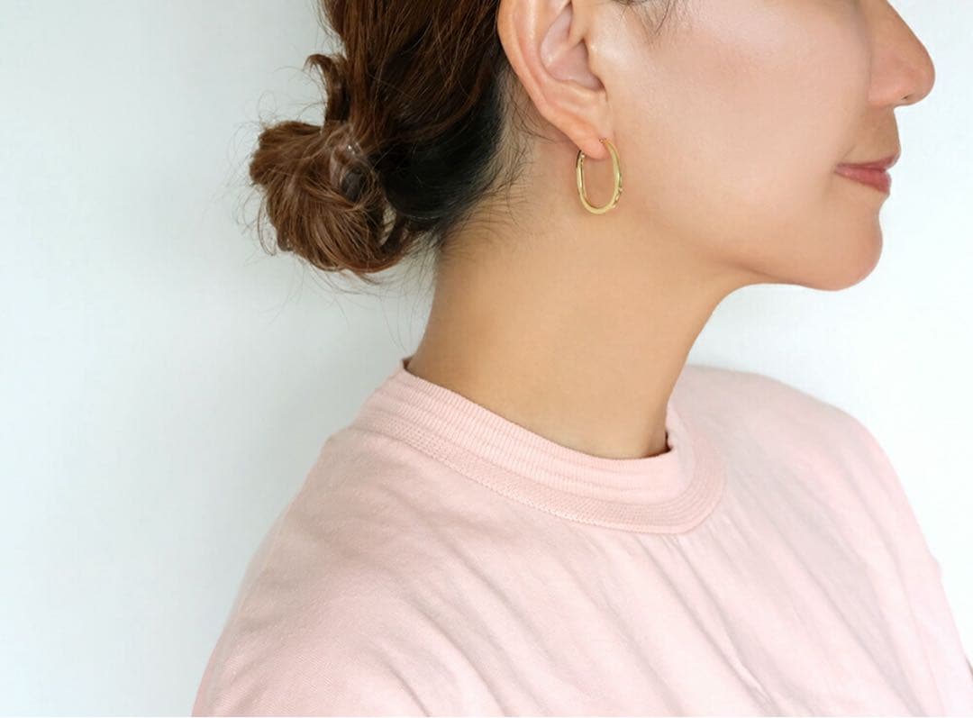 保証書付き　RAPA K18 YG アノルス ラージ フープピアス