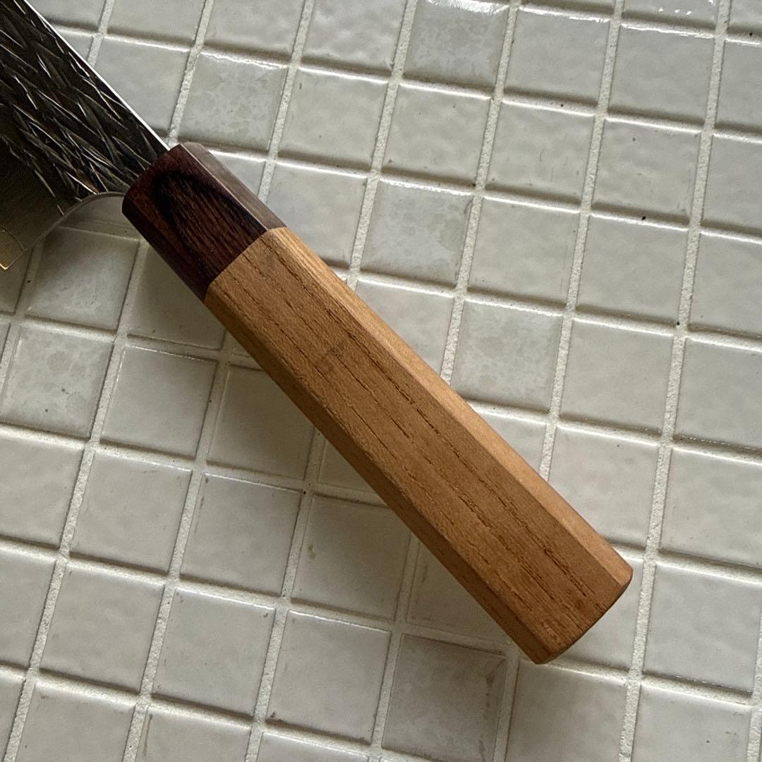 伝統工芸士　黒崎優　樹氷　スーパーゴールド２　欅　三徳包丁　越前打刃物