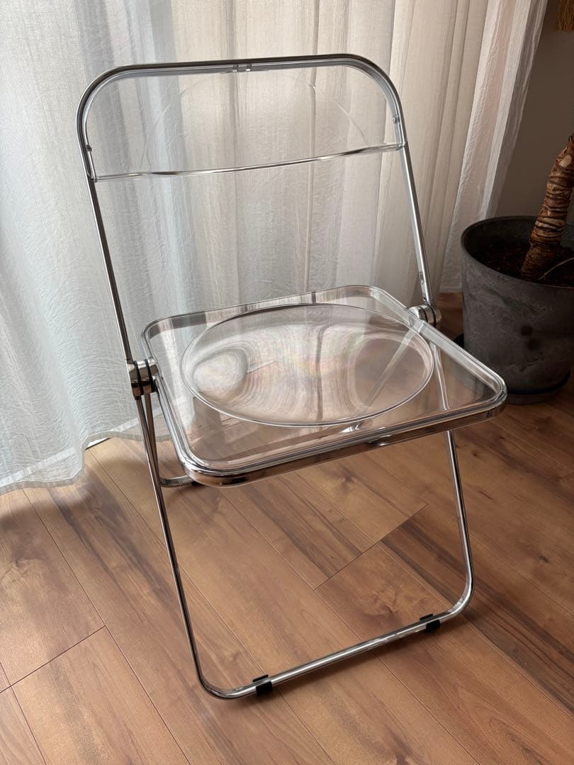 未使用品！Plia chiar クリア折りたたみ椅子
