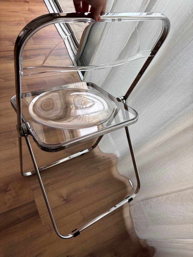 未使用品！Plia chiar クリア折りたたみ椅子