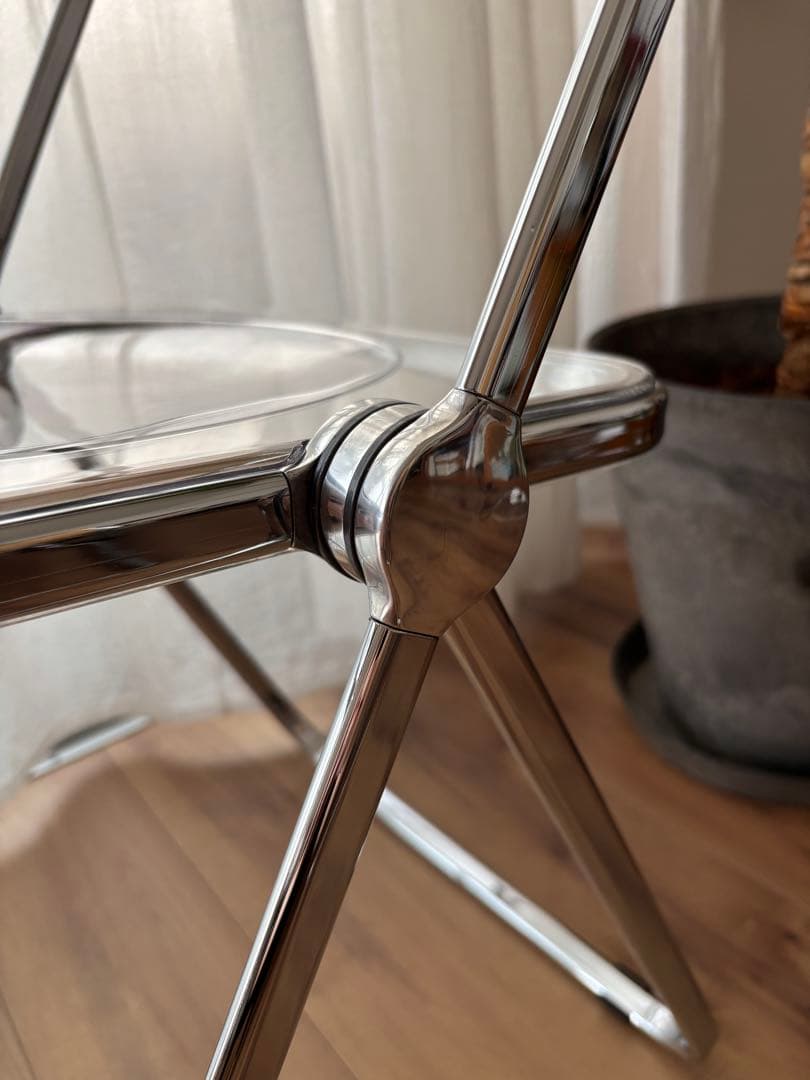 未使用品！Plia chiar クリア折りたたみ椅子