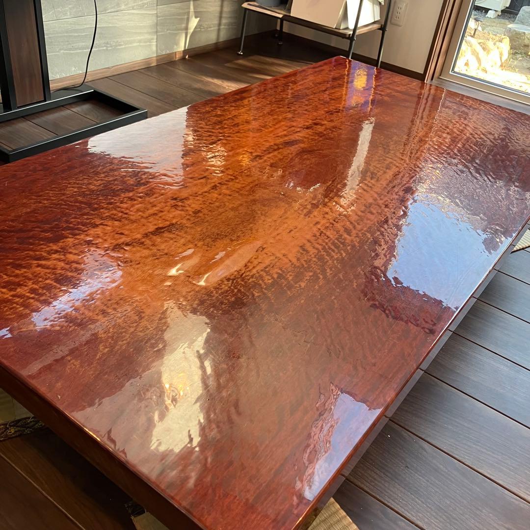 昭和レトロ 無垢材一枚板 高級中型座卓 ちゃぶ台 古民家 当時物