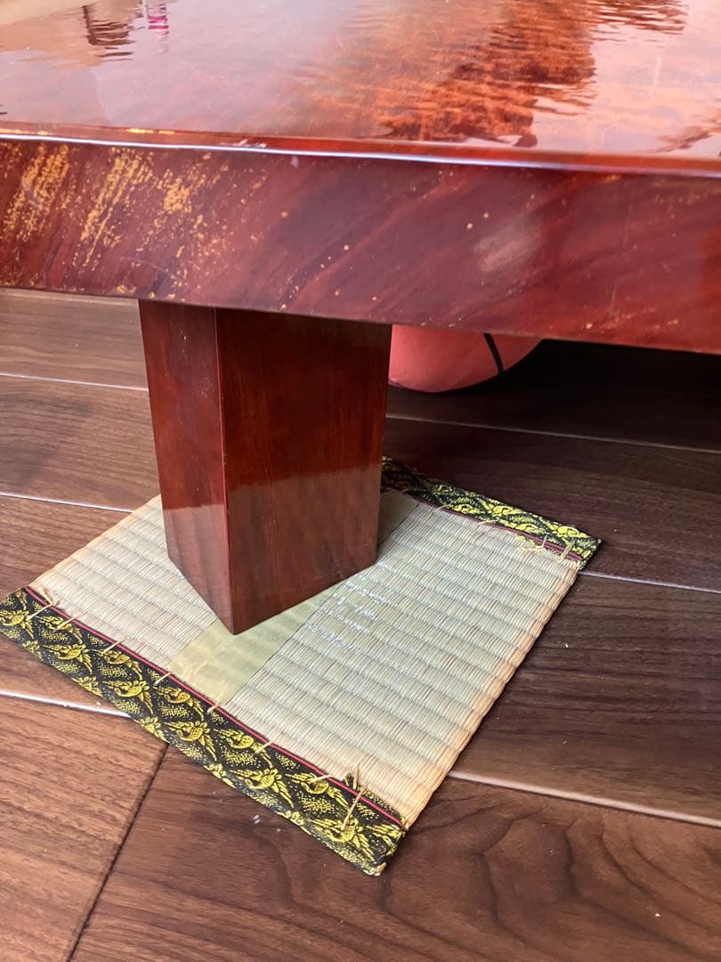 昭和レトロ 無垢材一枚板 高級中型座卓 ちゃぶ台 古民家 当時物