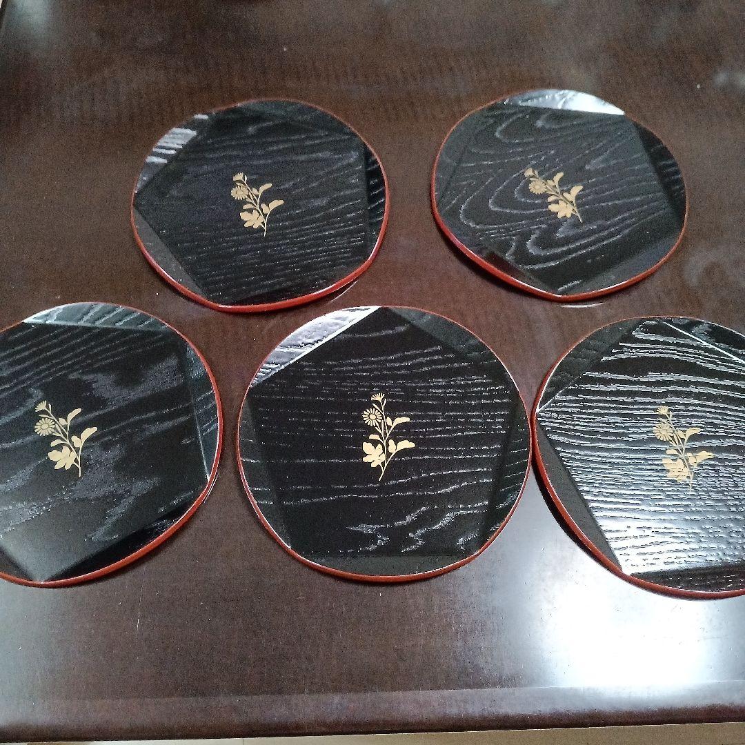 輪島塗漆器 八角形 5枚セット1970代購入値段交渉OK