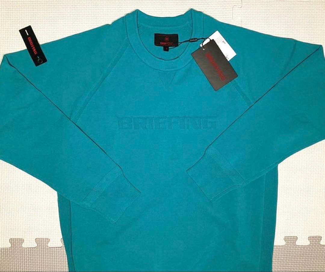BRIEFING GOLF MS CREWNECK KNIT（ターコイズ／M）