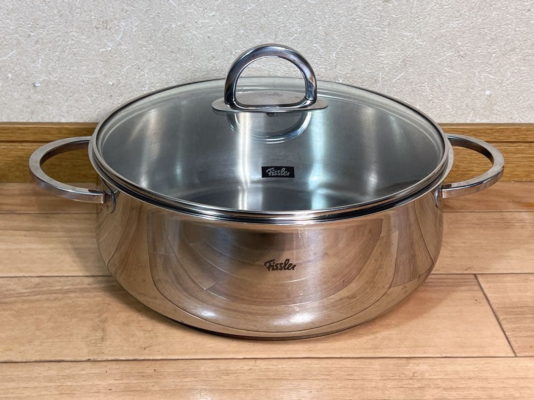 Fissler ガラス蓋付きステンレス鍋 （IH非対応）