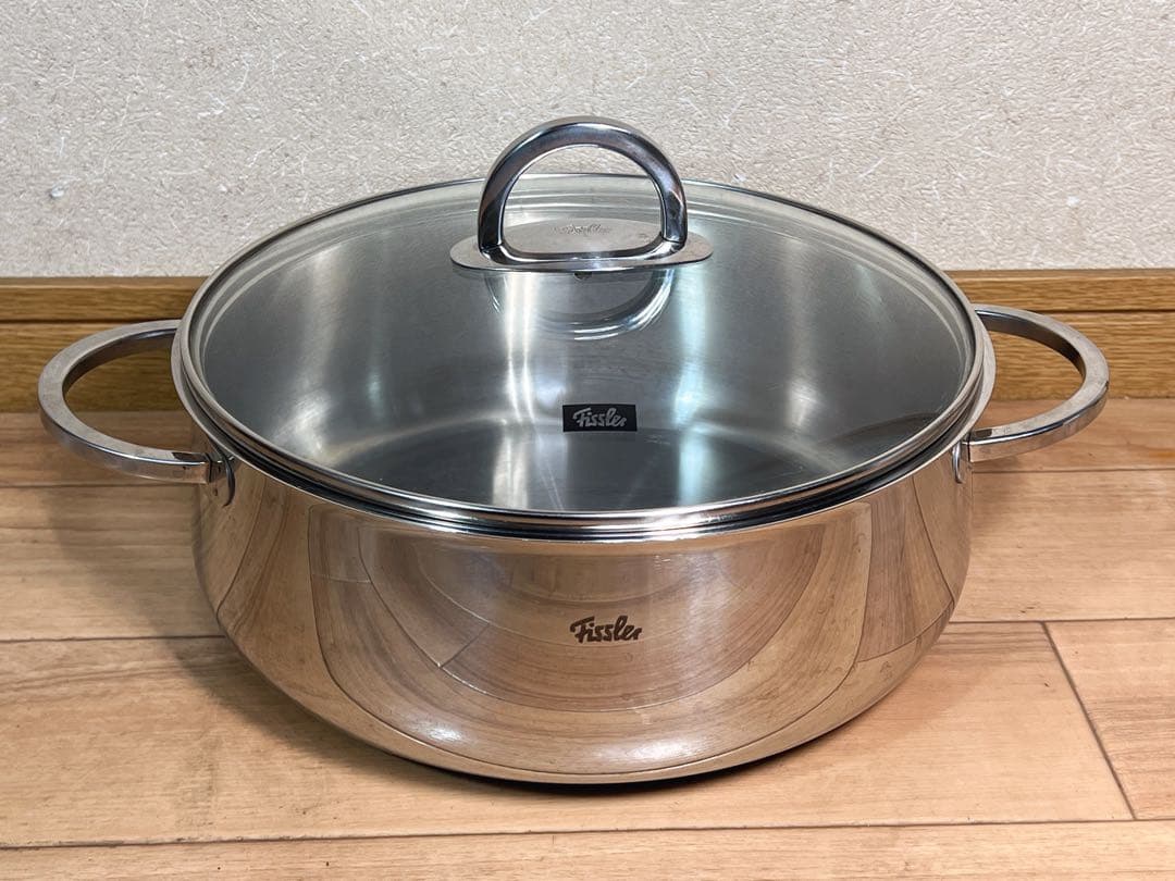 Fissler ガラス蓋付きステンレス鍋 （IH非対応）