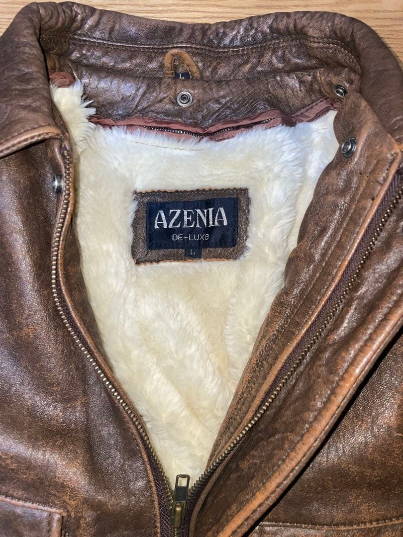 【希少】AZEANIA DE-LUXE レザージャケット 羊革 ボアインナー付