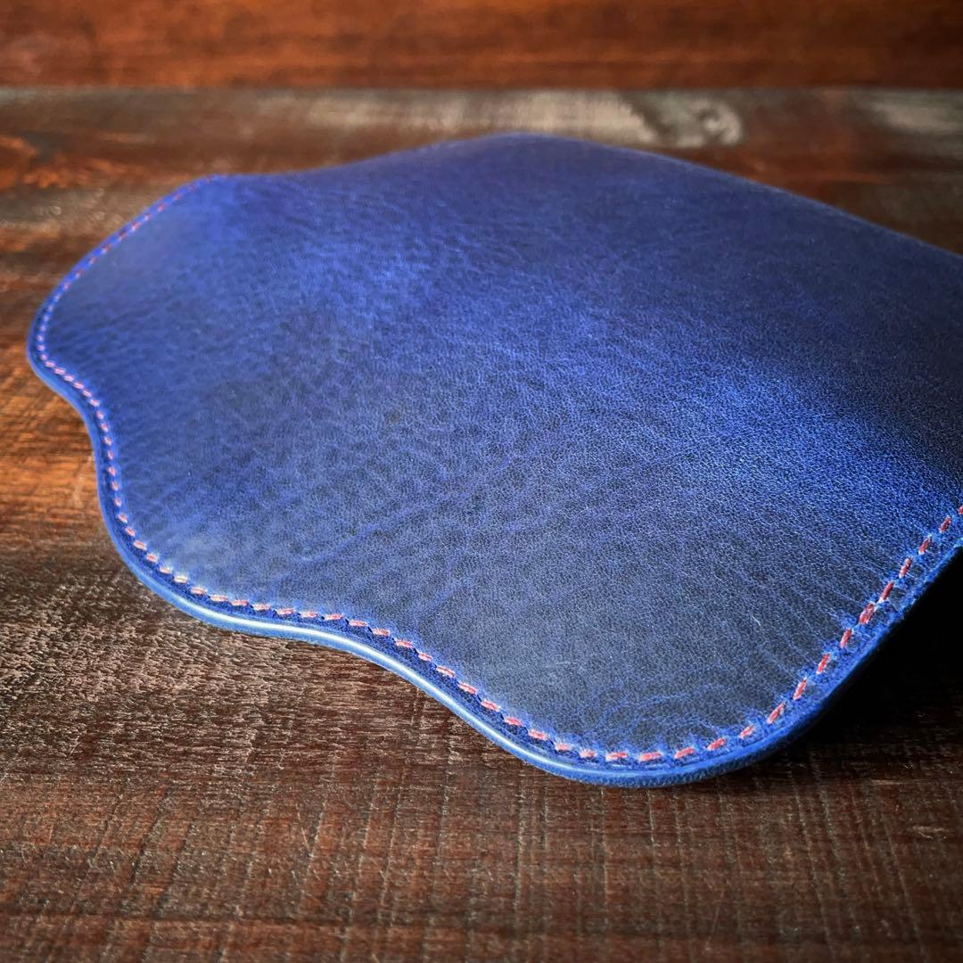 【キッキ】5ポケットカードホルダー（ブルー&レッド）メガネケース（ブルー）