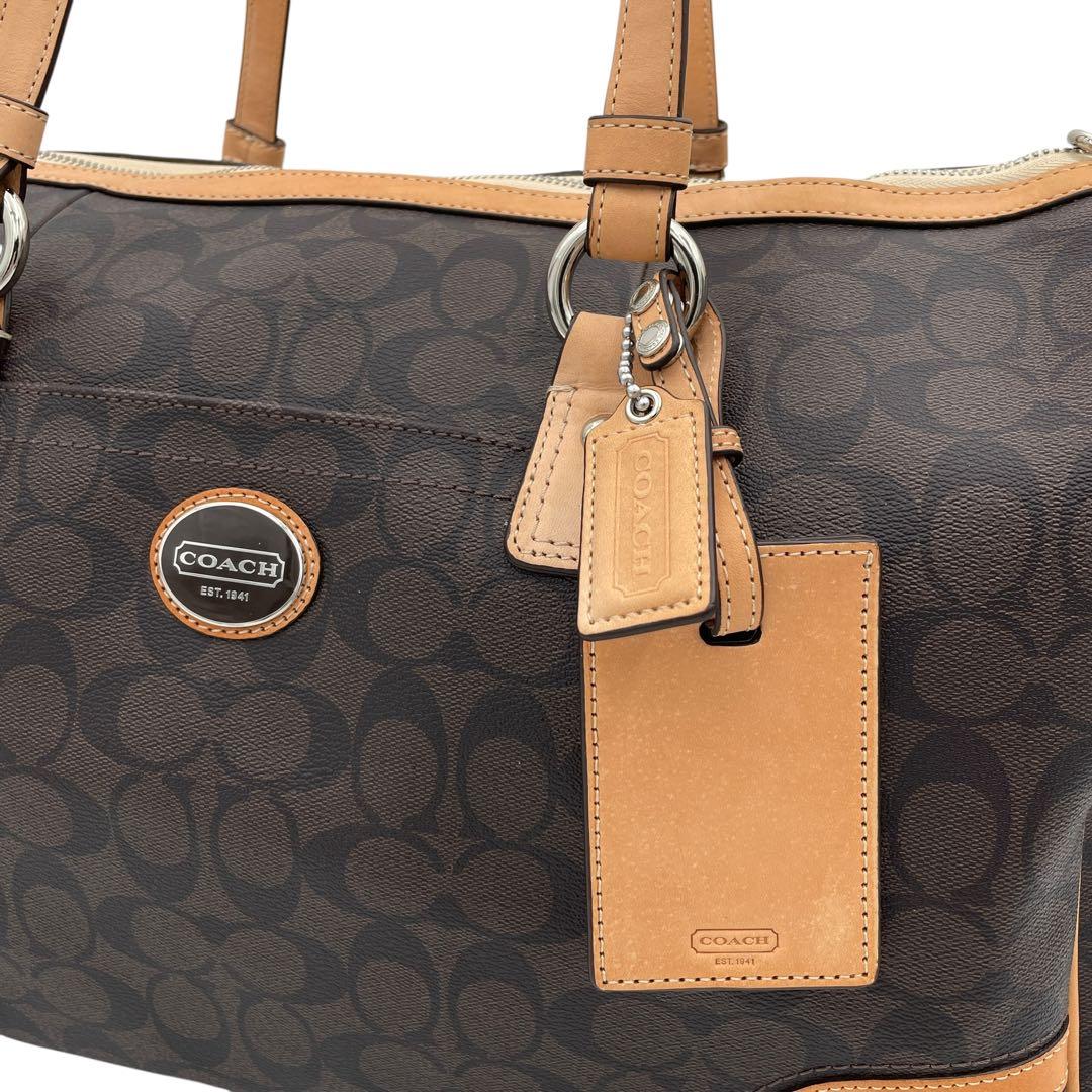 美品✨COACH ボストンバッグ シグネスチャー PVC ブラウン 2way