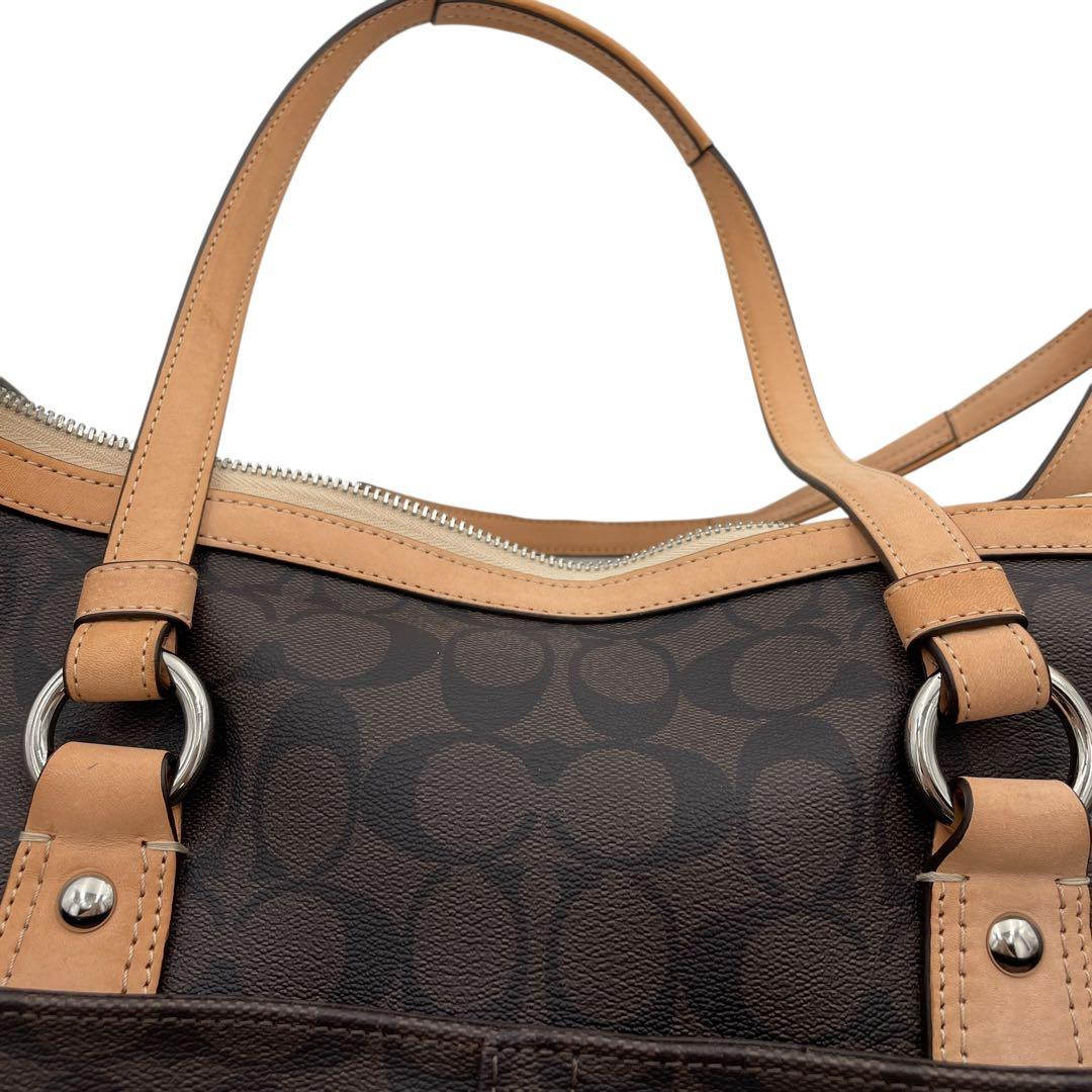 美品✨COACH ボストンバッグ シグネスチャー PVC ブラウン 2way