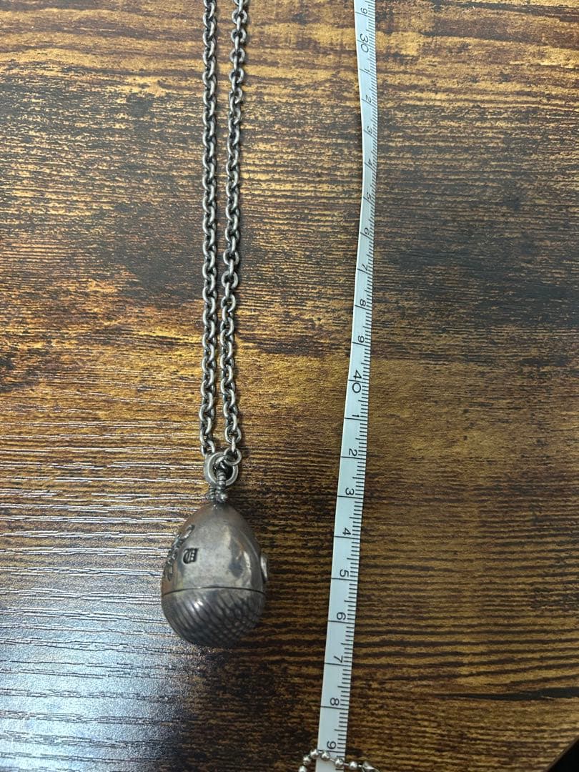 シルバー 卵型ペンダント ネックレス Uzu Emperor