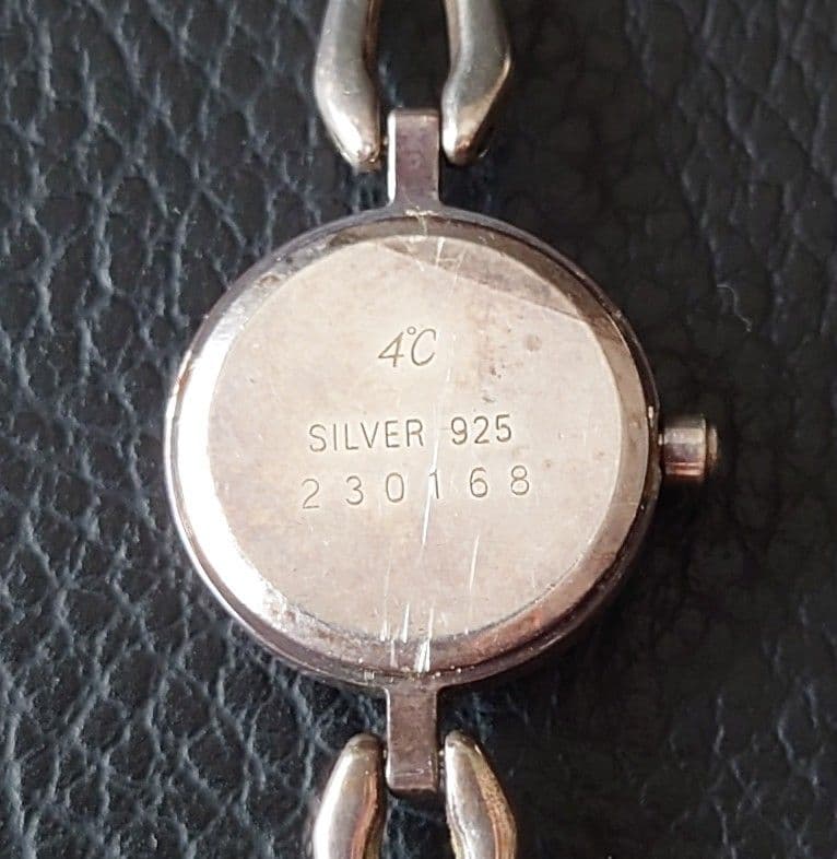 4℃ レディース腕時計 シルバー925　カットガラス