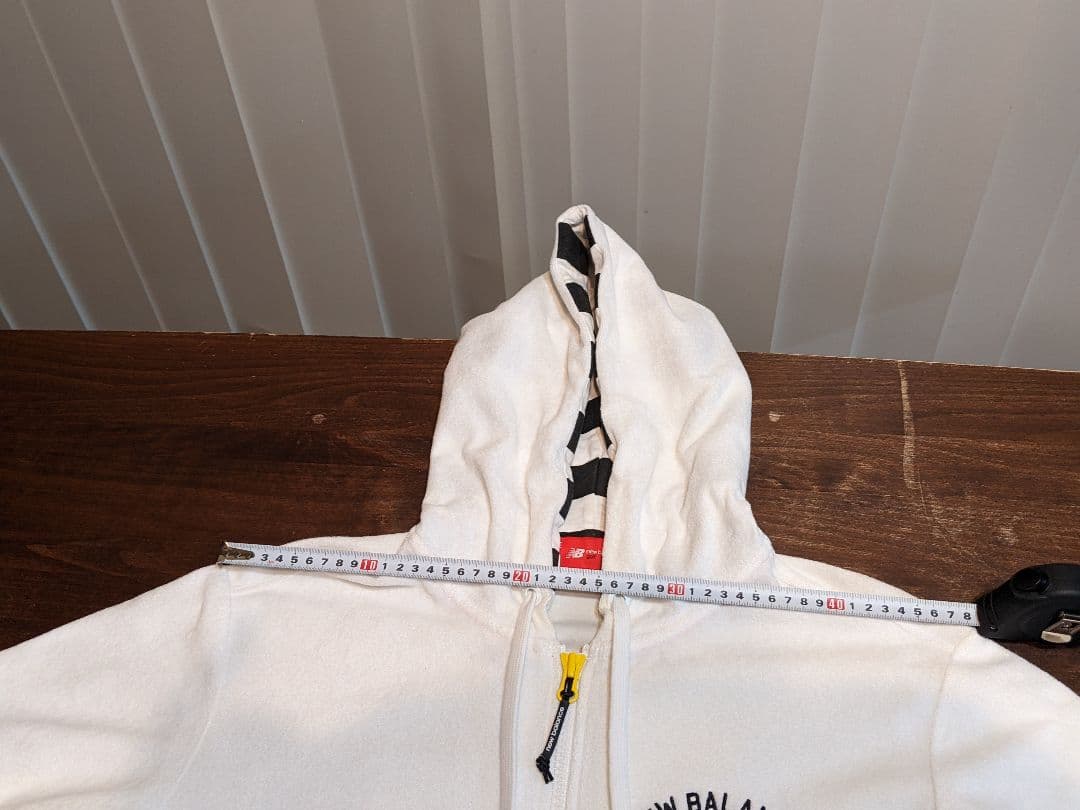 ニューバランス　ゴルフ　フルジップ　パーカー　パイル地　ボーダー　ジャケット　白